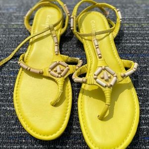 Yellow Cole Haan Leather Sandals